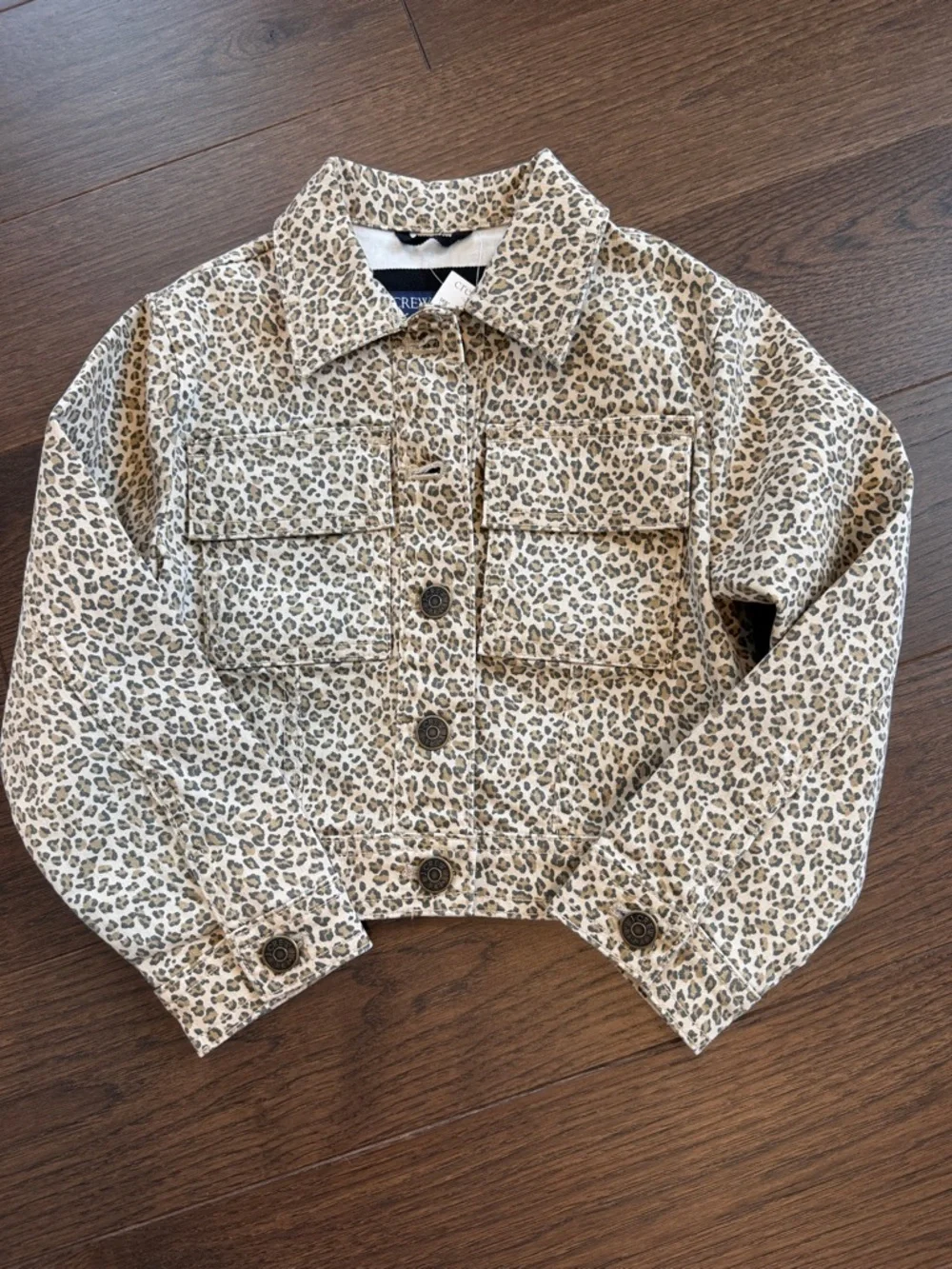 Crewcuts Denim Leopard Jacket Size XS 4/5 NWT - C36-032
